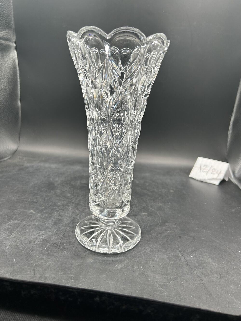 Nachtmann Crystal Anglia Thumbprint Bud Vase Bleikristall 24% Lead 8.5”